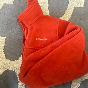 Orange fleece jacket